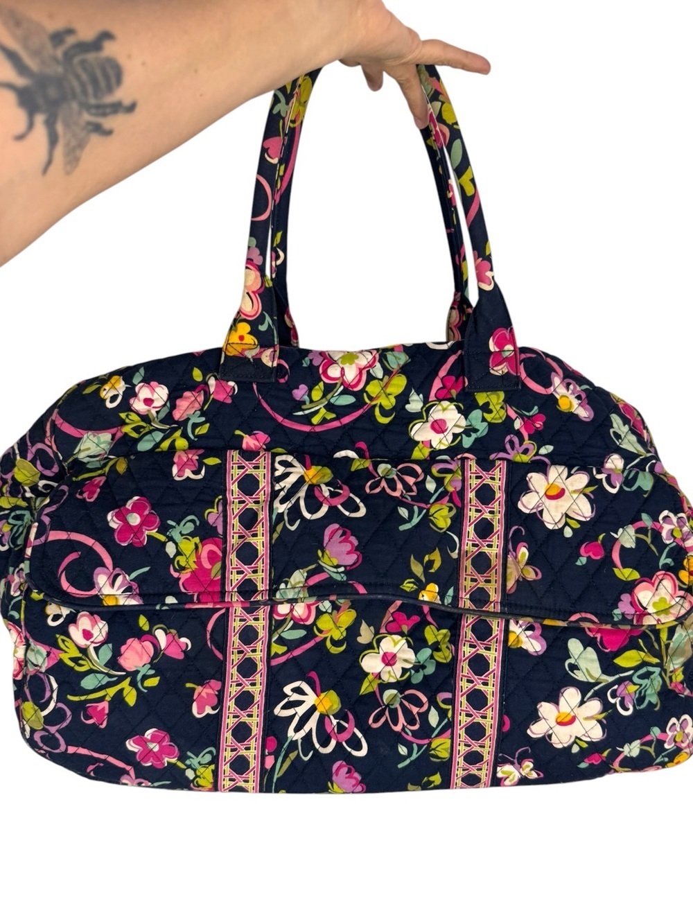 Vera Bradley blue Floral weekend duffel bag